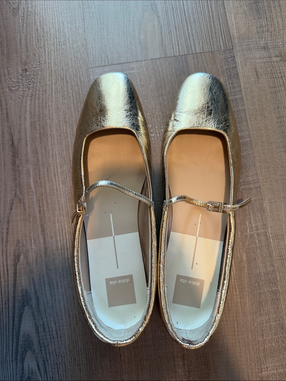 Dolce Vita Metallic Gold Mary Jane Flats